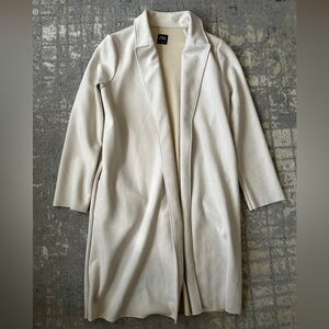 Zara Beige Soft Long Coat - Size Small
